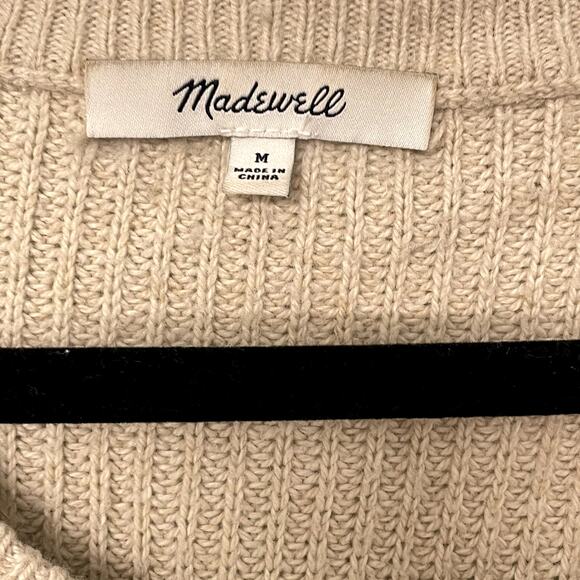 Madewell Thompson Pullover Pocket Sweater Tan Light Brown M - Picture 6 of 8